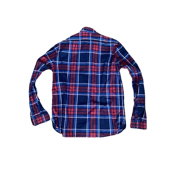 EXPRESS Men’s Fitted Button Up Dress Shirt Plaid Long Sleeve Shirt, Size Large - Picture 3 of 5